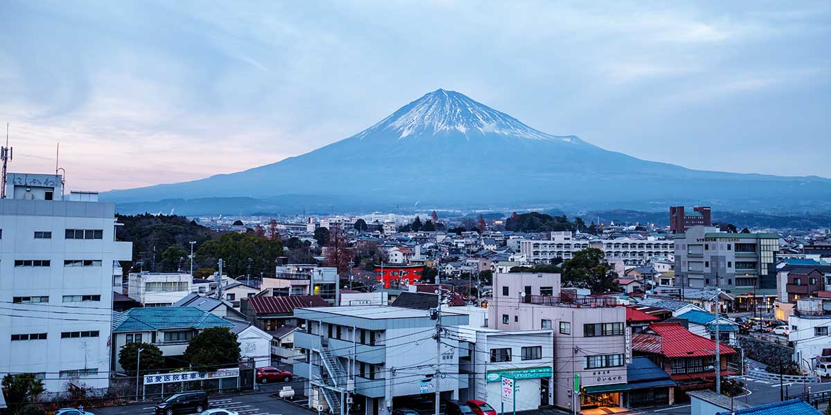 富士宮市から見える富士山